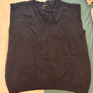 Forever 21 Black V-Neck Knit Sweater Vest
